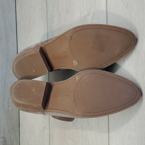 Lucky Brand "Like New"Fahmida Taupe/Fawn Ankle Suede Booties shoes sz 8.5 - Picture 10 of 14